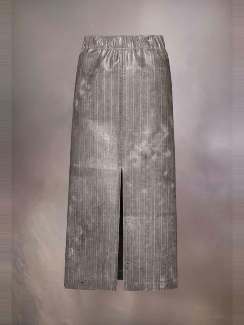 Lacquered pinstripe skirt