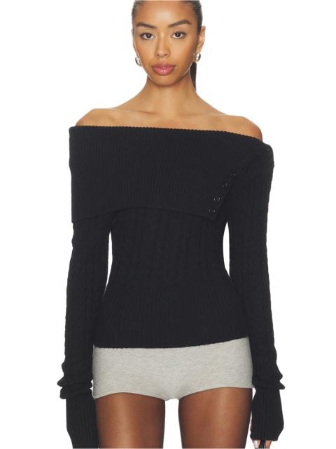 GUIZIO Draped Collar Knit Jumper