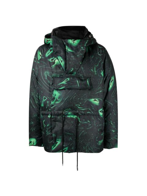 graphic-print padded jacket
