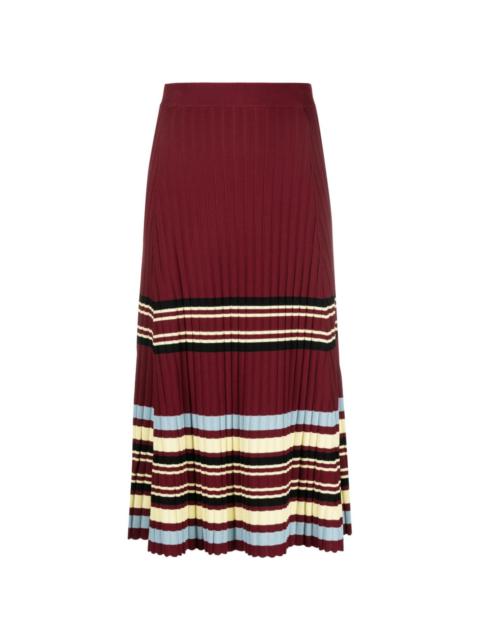 WALES BONNER Wander pleated knitted midi skirt