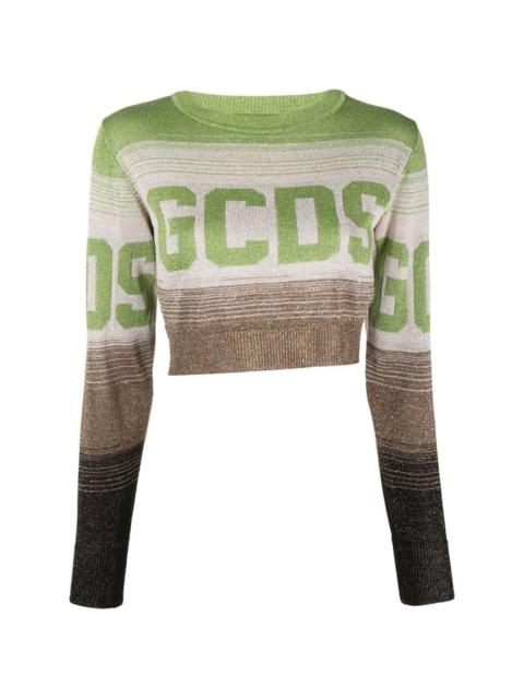 GCDS logo-print ombré cropped jumper