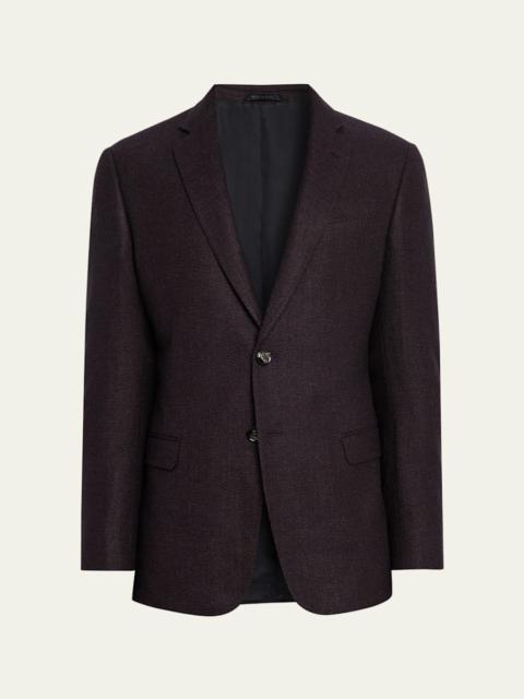 GIORGIO ARMANI Men's Micro Grid Textured Blend Sport Coat