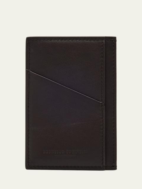Brunello Cucinelli Men's Leather Card Holder