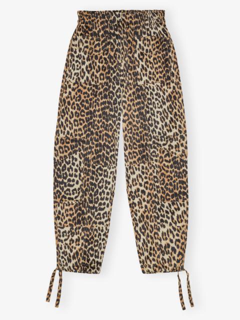 GANNI LEOPARD PRINTED SATIN PANTS