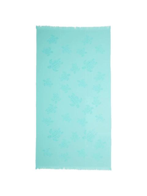 Vilebrequin Beach Fouta in Organic Cotton Turtles Jacquard