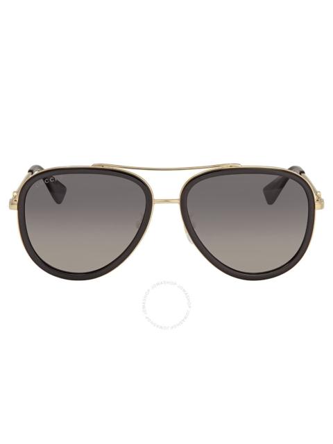 Gucci Polarized Grey Gradient Pilot Ladies Sunglasses GG0062S 011 57
