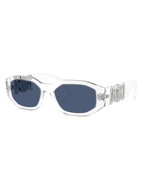 VERSACE Men's 53MM Medusa Detail Oval Sunglasses - Crystal
