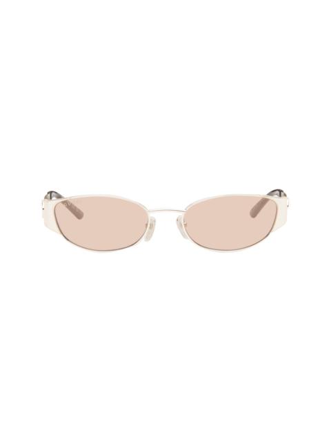 GUCCI Silver Oval-Frame Sunglasses