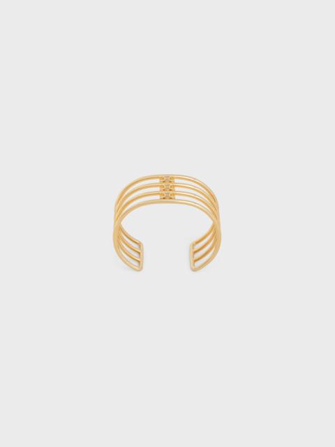 CELINE Triomphe Cage Cuff in Brass with Gold Finish