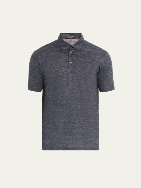 Loro Piana Men's Linen Jersey Dublon Polo Shirt