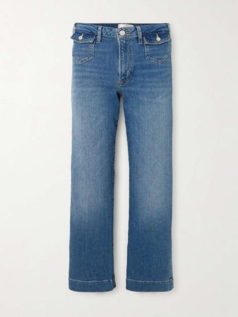 Cropped high-rise slim-leg jeans