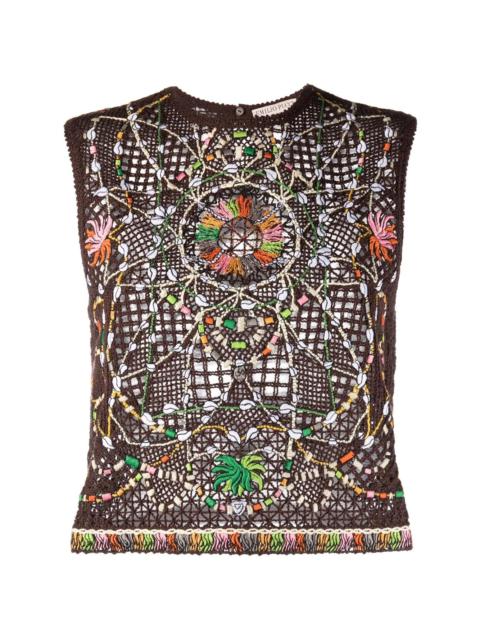 PUCCI Cyprea-embroidered 블라우스