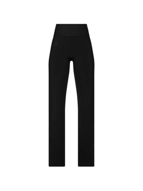 On flared stretch leggings