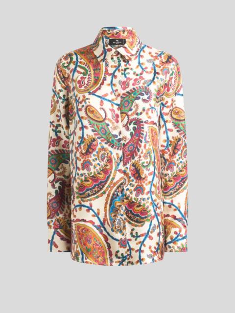 Etro SILK TWILL SHIRT WITH FLORAL PAISLEY MOTIF