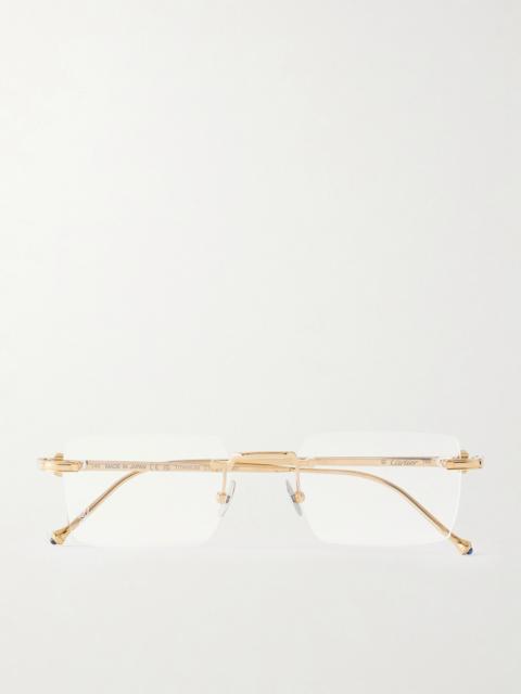 Cartier Pasha Square-Frame Gold-Tone Glasses