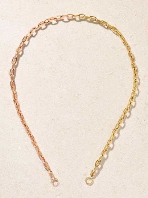 MARLA AARON Biker 14-karat yellow and rose gold chain necklace Gold