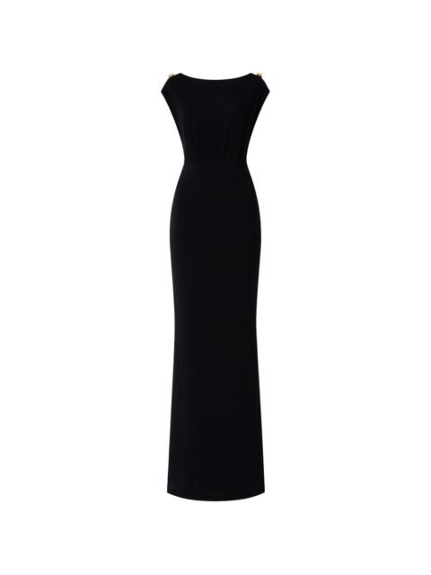 ELISABETTA FRANCHI shoulder-button back-slit maxi dress