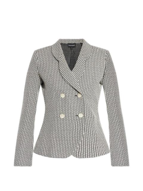 EMPORIO ARMANI houndstooth-pattern double-breasted jacket