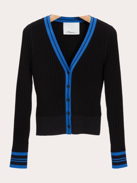 3.1 Phillip Lim Textured Rib Knit V-Neck Cardigan