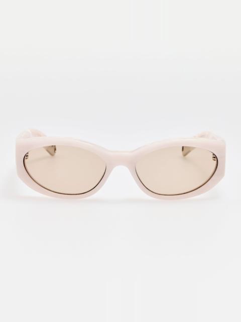 LINDA FARROW Ovalo Sunglasses in Marble