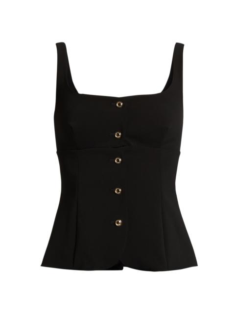 ROSETTA GETTY Women's Square Neck Button-Front Top - Black