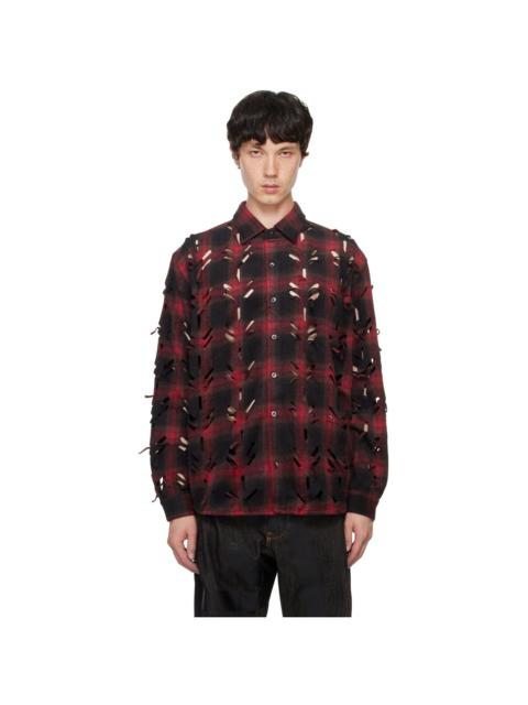 JUNTAE KIM Red Laser-Slashed Shirt