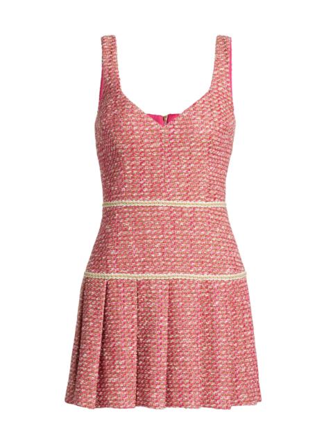 RAMY BROOK Women's Brianna Tweed Cotton-Blend Pleated Minidress - Pink Petunia Boucle