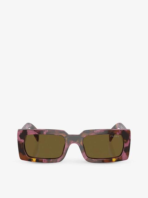 PR A07S pillow-frame tortoiseshell acetate sunglasses