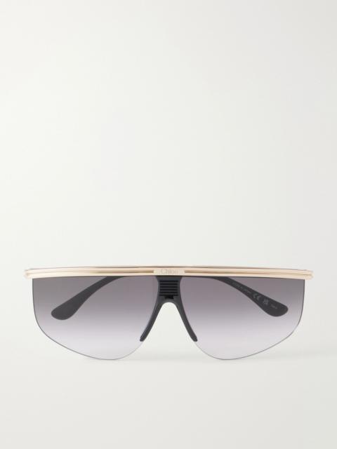Chloé D-frame gold-tone sunglasses Gray