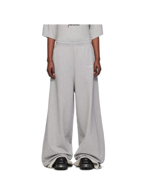 VETEMENTS Gray Rolled Cuff Lounge Pants