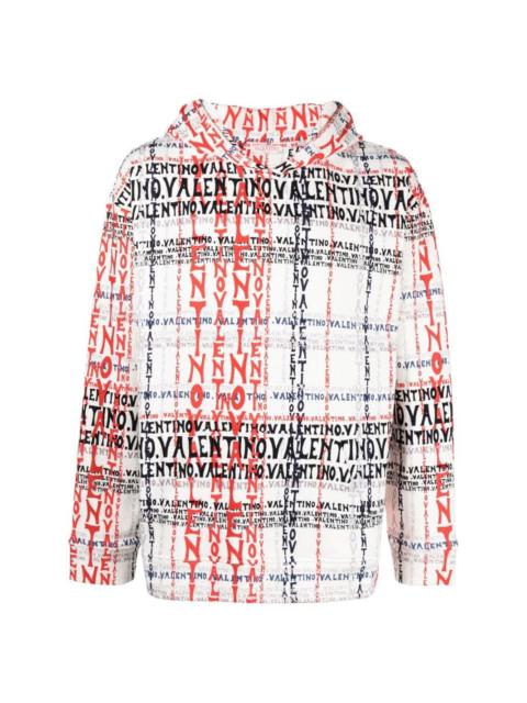 Valentino logo-print cotton-blend hoodie