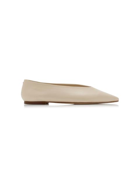 Aeyde Betty Leather Ballet Flats ivory