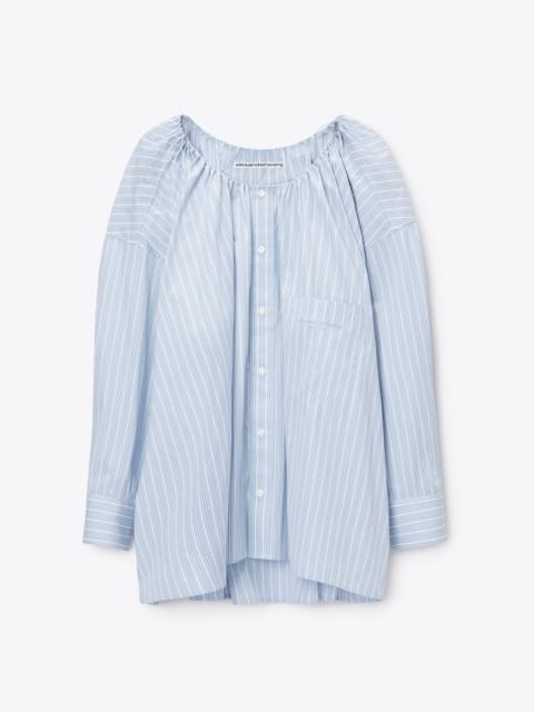 Alexander Wang BUNGEE SCOOP NECK MINI SHIRT DRESS