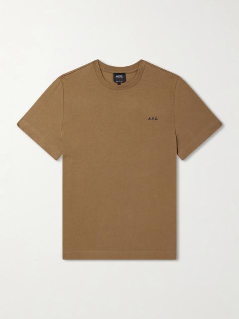 A.P.C. Oliver Logo-Embroidered Cotton-Jersey T-Shirt