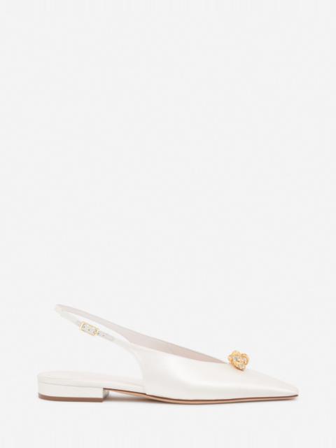 Lanvin SATIN SWING SLINGBACK MULE WITH MELODY JEWEL