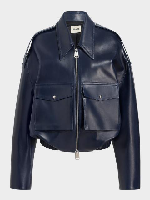 Owey Leather Bomber Jacket