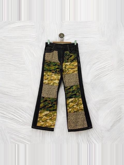 Other brands Japanese Brand - Flare Double Knee Camouflage Custom Distressed Denim
