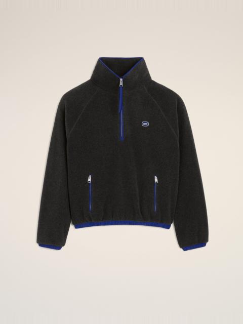 AMI Paris GREY FLEECE VAREUSE WITH AMI PATCH