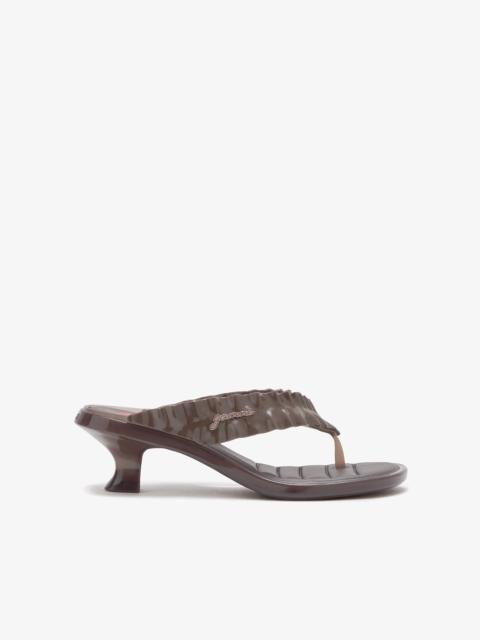 GANNI MELISSA THONG KITTEN HEEL IN BROWN