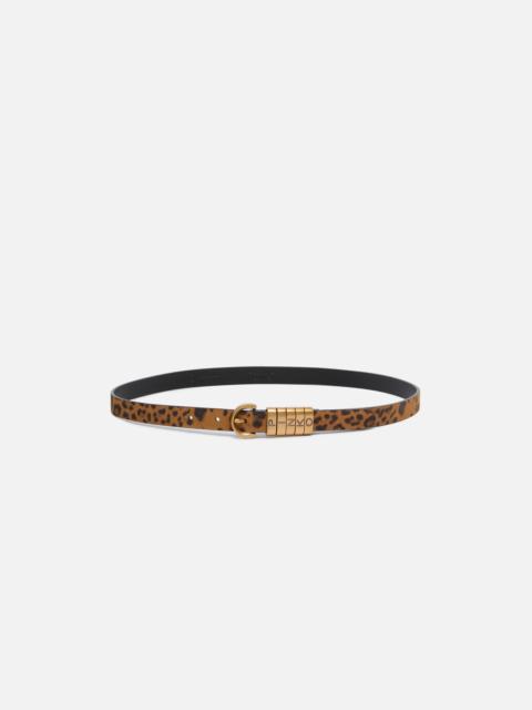 PINKO SUEDE BELT WITH LEOPARD PRINT, 2CM