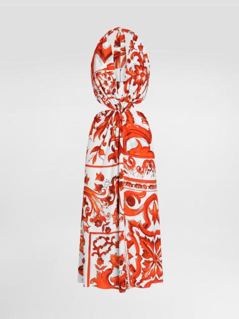 Dolce & Gabbana Majolica-print viscose organzine long dress