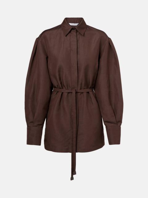 Max Mara Affari belted linen and silk shirt