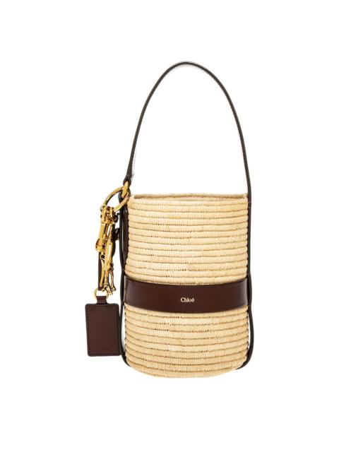 Chloé Kerala 25 Raffia & Leather Bucket Bag