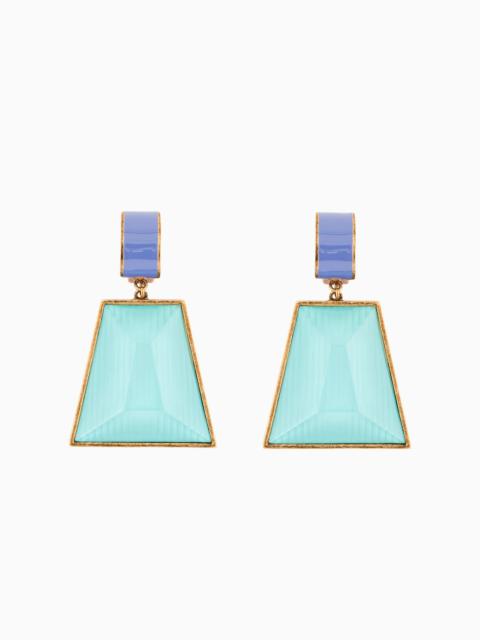 GIORGIO ARMANI Clip-on pendant earrings with a resin element