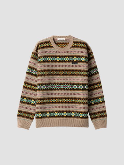 Miu Miu Women's Wool Sweater - Beige Khaki
