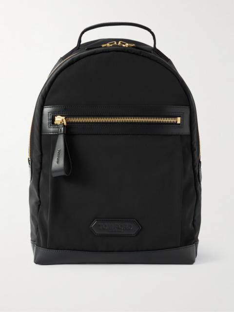 TOM FORD Leather-Trimmed Shell Backpack