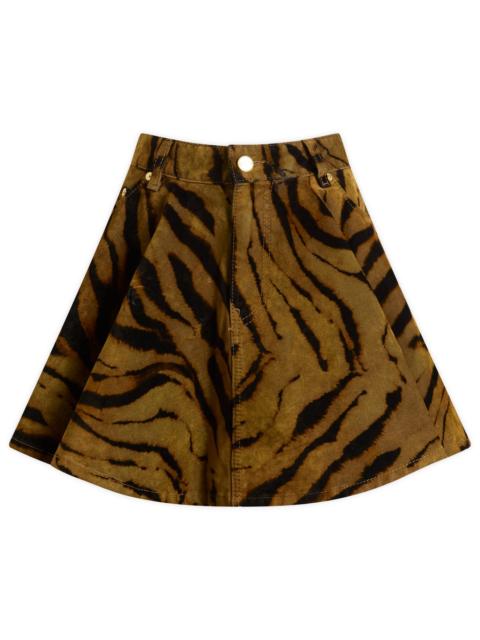 GANNI GANNI Printed Flock Denim Mini Skirt