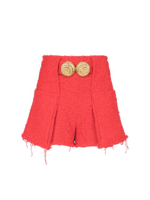 Balmain Belted tweed shorts with Snail buttons