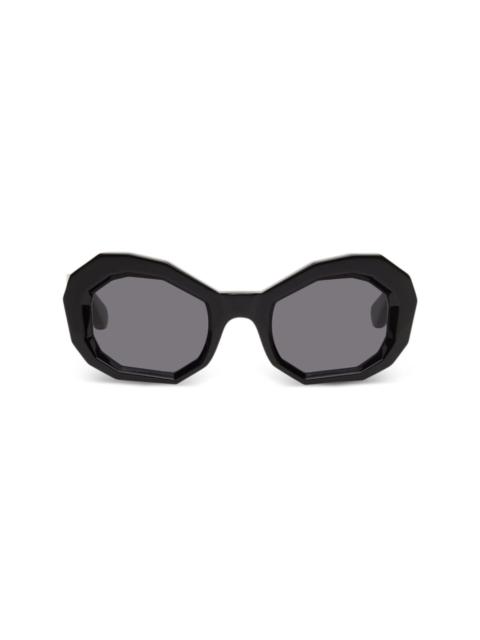 Honeycomb geometric-frame sunglasses