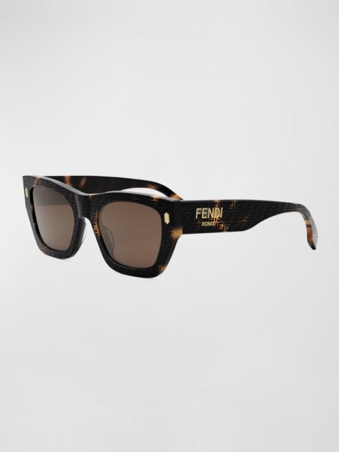 FENDI Roma Acetate Rectangle Sunglasses